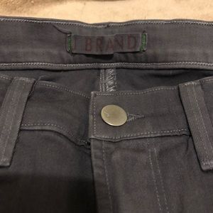 J Brand coated skinny dark gray jeans